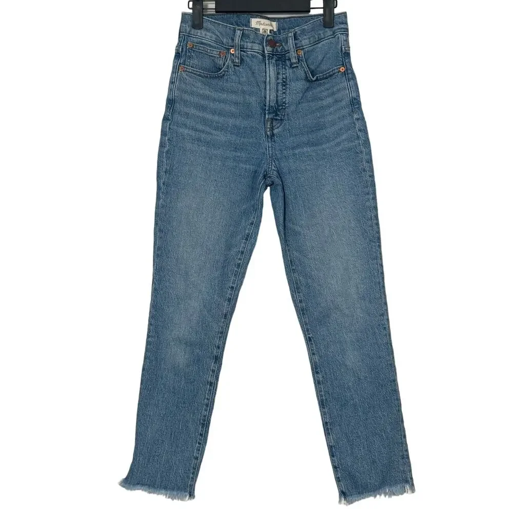 Madewell The Perfect Vintage Crop Jean in Enmore Wash‎ Raw Hem Edition Sz 25